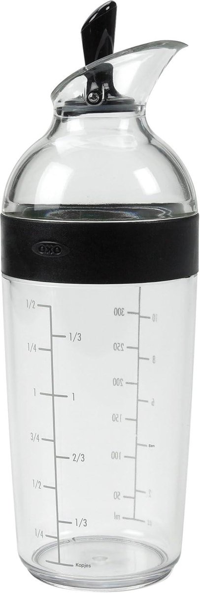 Saladedressing shaker – 350 ml – Lekvrij – 1 stuk – Zwart