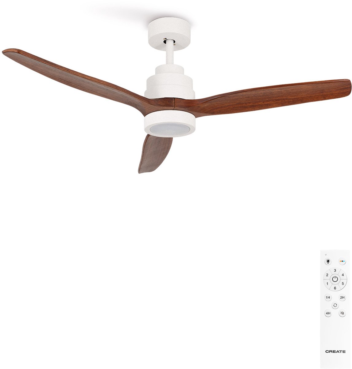 CREATE - Stille plafondventilator van 40 W met technische ABS-bladen, verkrijgbaar in verschillende maten - M - Met licht - Afstandsbediening - WIND STYLANCE