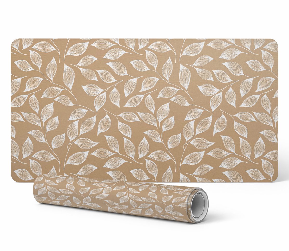 Designer beschermmat voor laptop met bladeren aan takjes, 120x60 cm