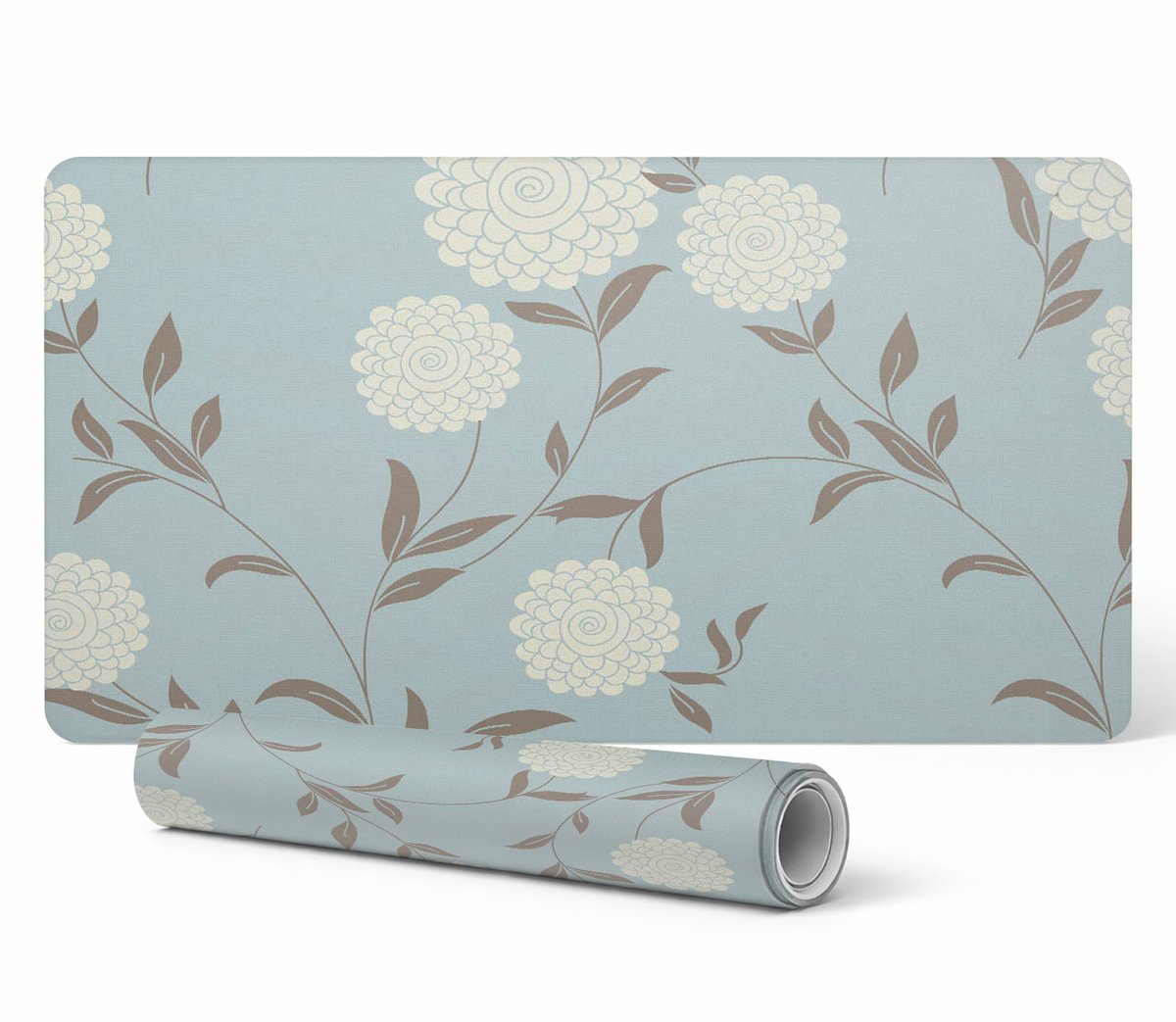 Gaming muis- en toetsenbordmat, retro bloemenpatroon, 90x45 cm