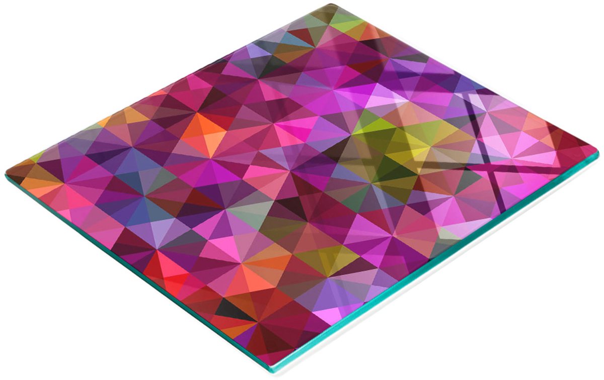 Decoratieve glazen snijplank voor in de keuken, abstract golfmotief, 60x52 cm