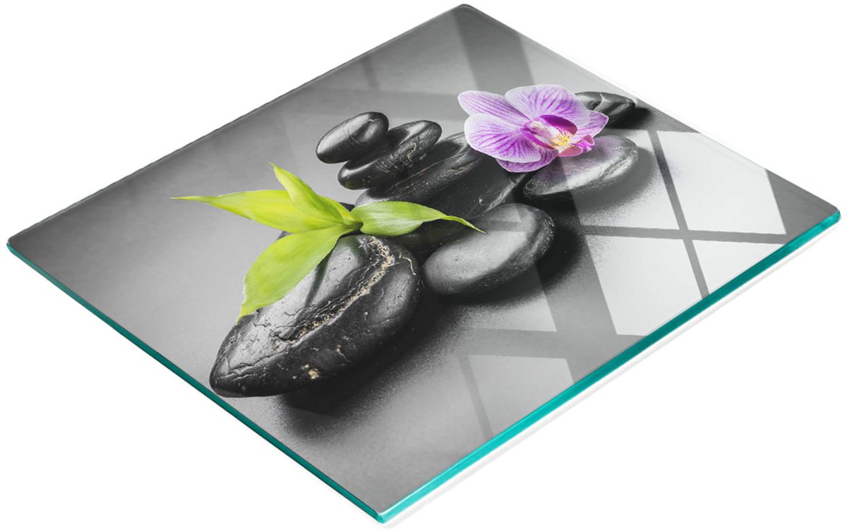 Duurzame en stijlvolle glazen snijplank met Zen-steenpatroon 60x52 cm