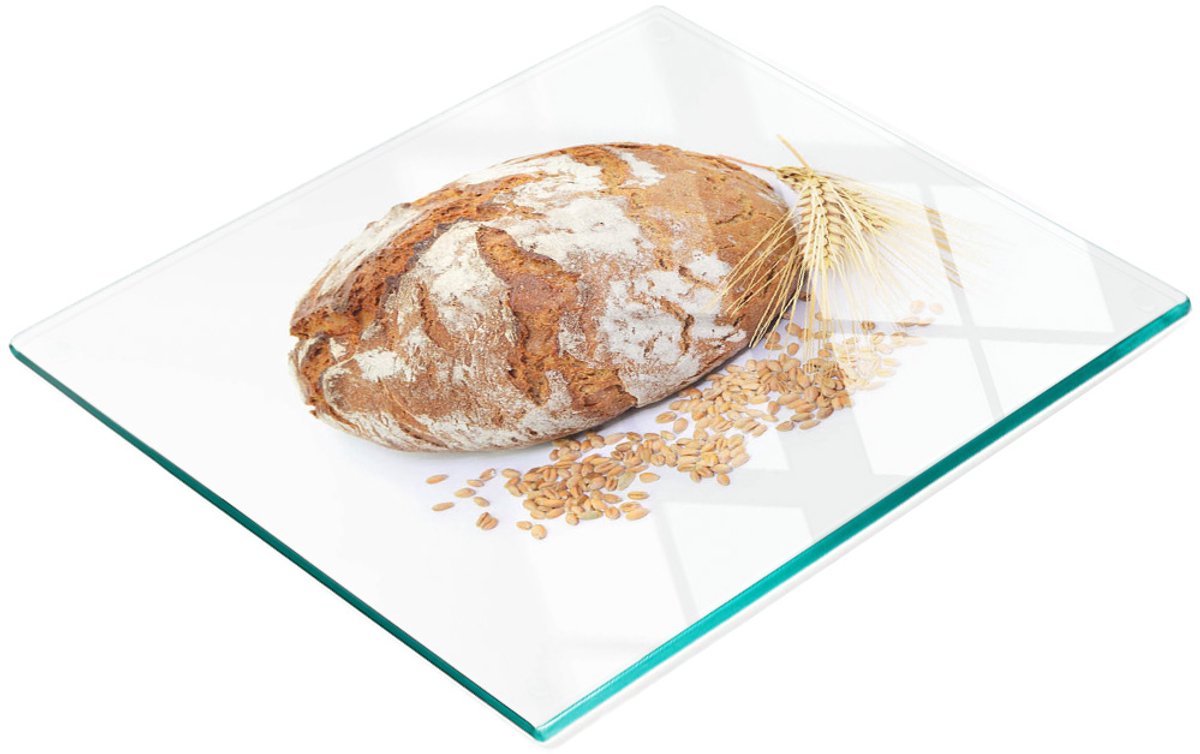 Decoratieve glazen snij- en serveerplank voor brood en tarwe, 60x52 cm
