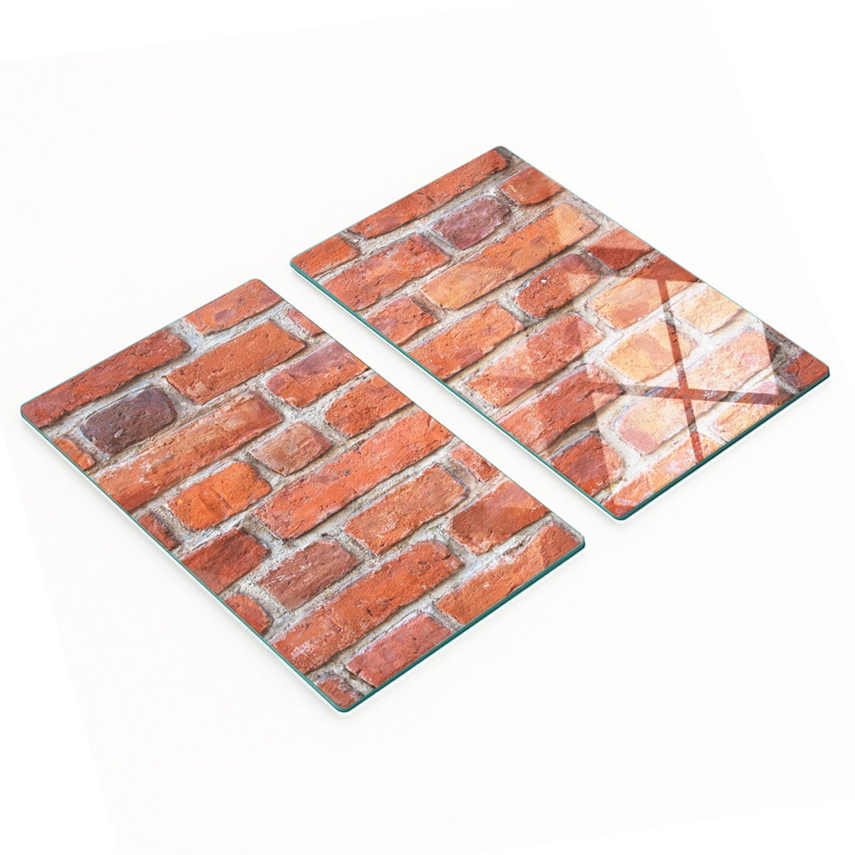 Glazen snijplanken voor in de keuken met afbeelding van een bakstenen muur, 2x30x52 cm