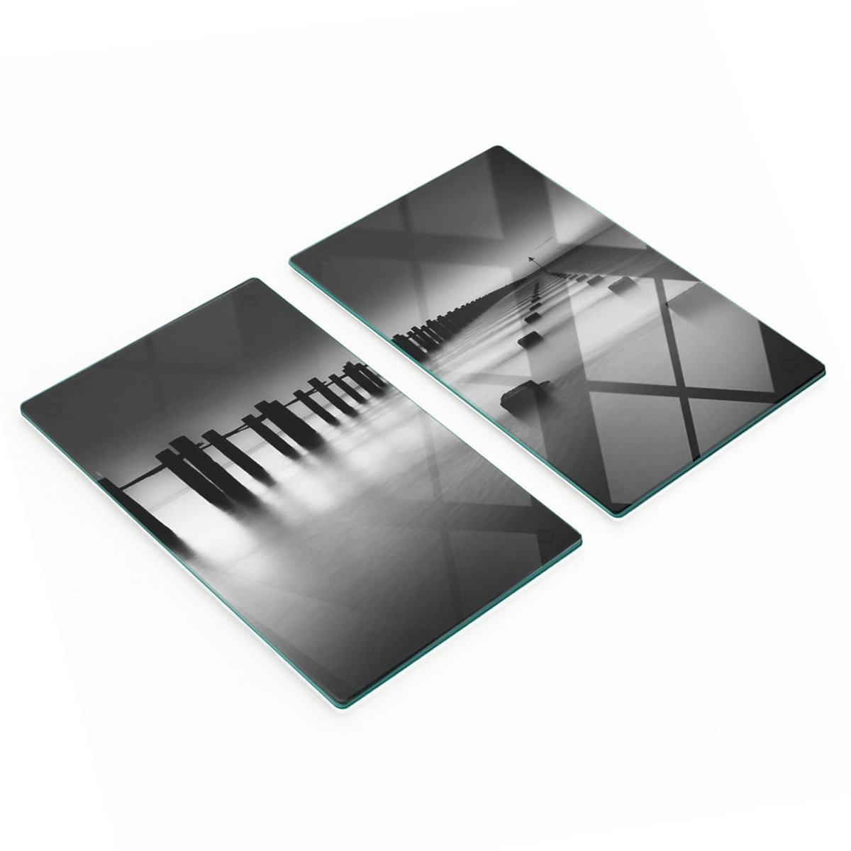 Multifunctionele decoratieve glazen borden met Thames-print, 2x30x52 cm