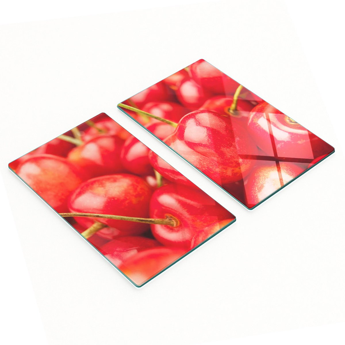 Multifunctionele decoratieve glazen snijplanken voor de keuken, kersenkleur, 2x30x52 cm