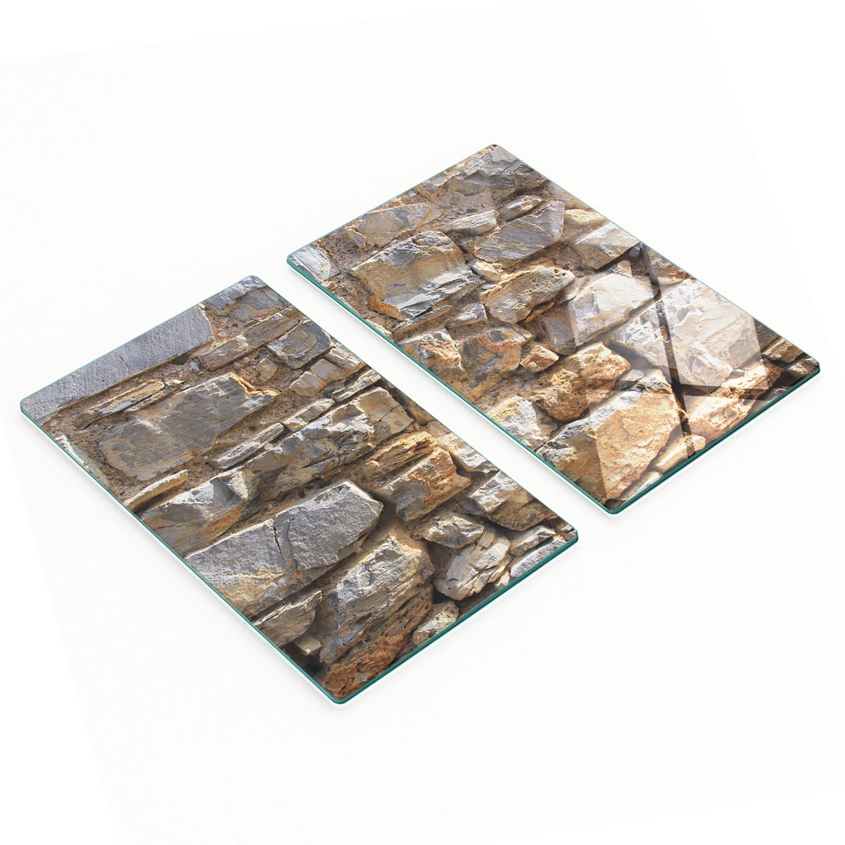 Multifunctionele decoratieve glazen keukenplanken met steenmotief, 2x30x52 cm