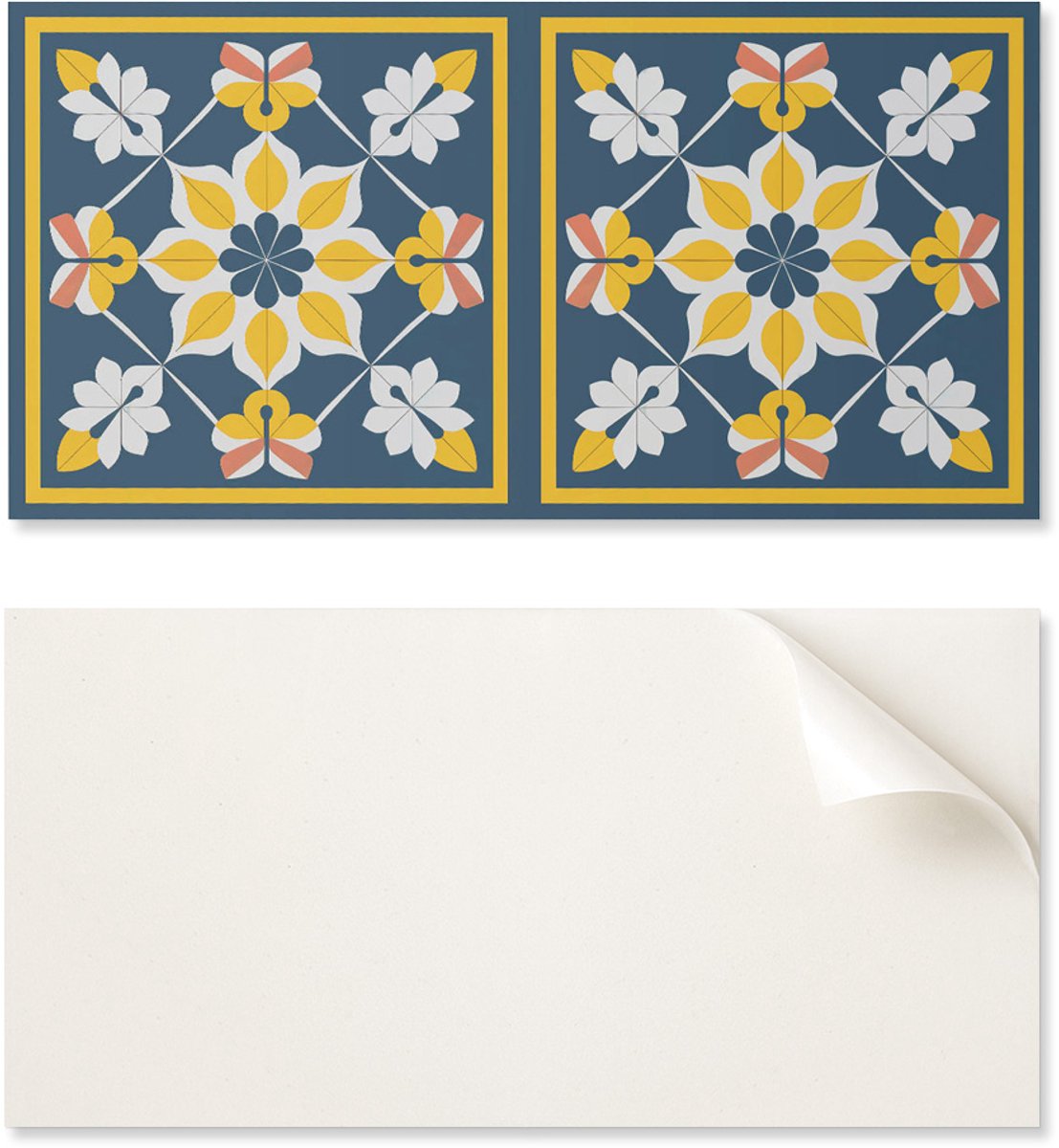 Set PVC-tegels met een symmetrisch bloemenpatroon voor de keuken of badkamer, 6x60x30 cm