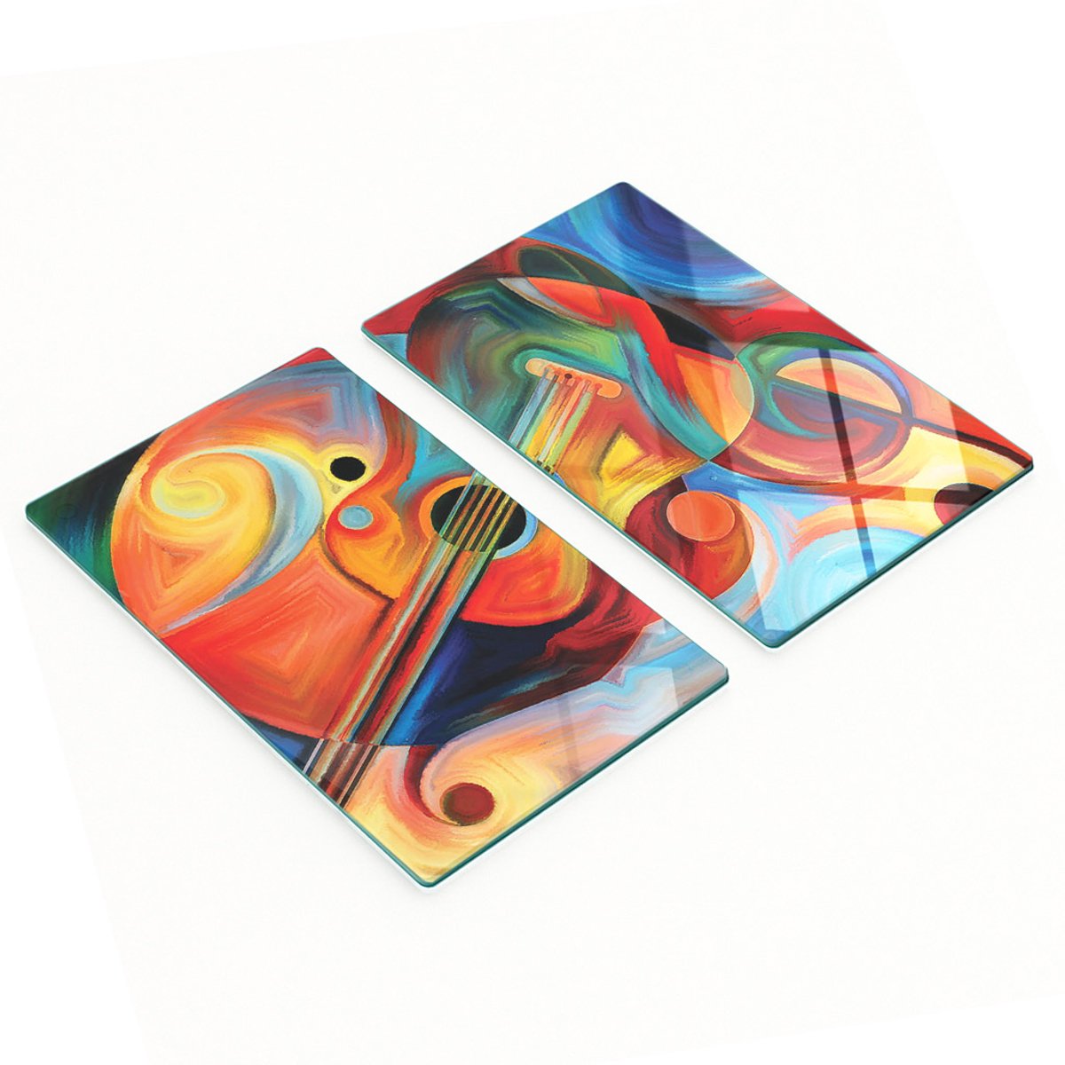 Multifunctionele decoratieve keukenplanken van gehard glas met muziekmotief, 2x30x52 cm