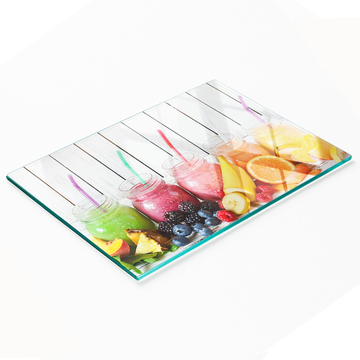 Decoratieve glazen snijplank voor fruitcocktails, 80x52 cm