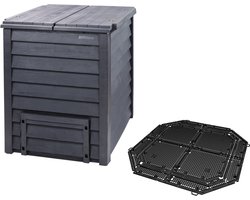 GARANTIA THERMO-WOOD compostbak 400 L incl. bodemrooster antraciet-bruin