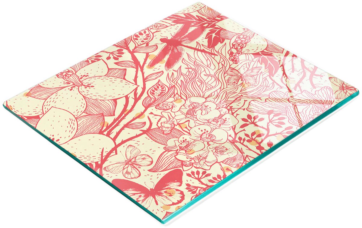 Glazen decoratieve plank met libellenmotief voor het serveren van snacks, 60x52 cm