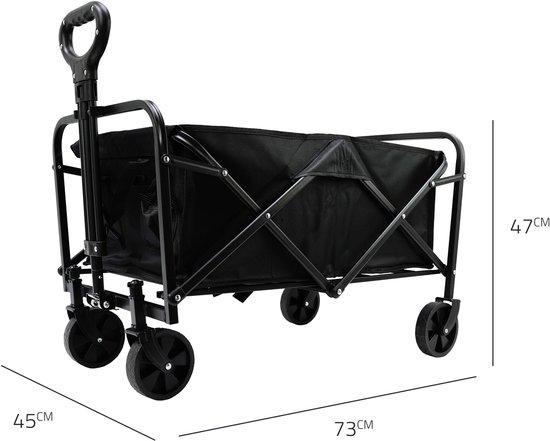 Eurocatch Opvouwbare Bolderkar - Zwart - 75x45x86 cm - tot 100 kg van Merkloos — afbeelding 5