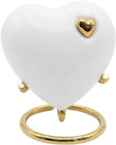 Mini As Urn - 100ML - Uniek - Mini Urn - Crematie Urn - Kunst - Voor Huisdieren of Menselijk As - Crematie As - Decoratie Urn - Pure White Heart
