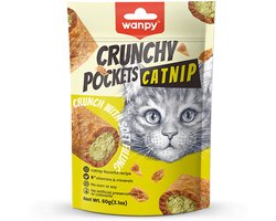Wanpy - Crunchy pockets - Kattenkruid - Kattensnack - Knapperige snacks met zachte vulling van kattenkruid en kip