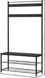 Afmetingen van een zwart garderoberek: 85 cm breed, 32 cm diep en 175 cm hoog.