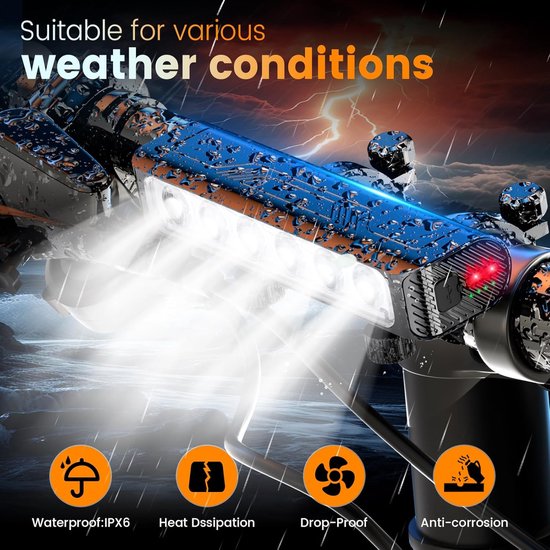 2000 Lumen Fietslicht, Super Helder LED Koplamp, 10+ Standen, 5200 mAh In/Out Oplaadbaar Fietslicht, Brandtijd 72+ uur, Aluminium Bevestiging, Waterdicht Fietskoplamp voor Fietsen, Mountainbike — afbeelding 2