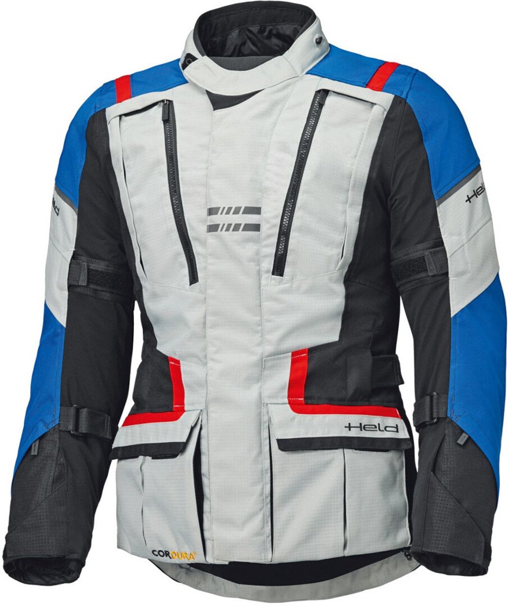 Held Hakuna Matata 3 Lichtgrijs Blauw Rood Waterdicht Textiele Motorjas - Jas
