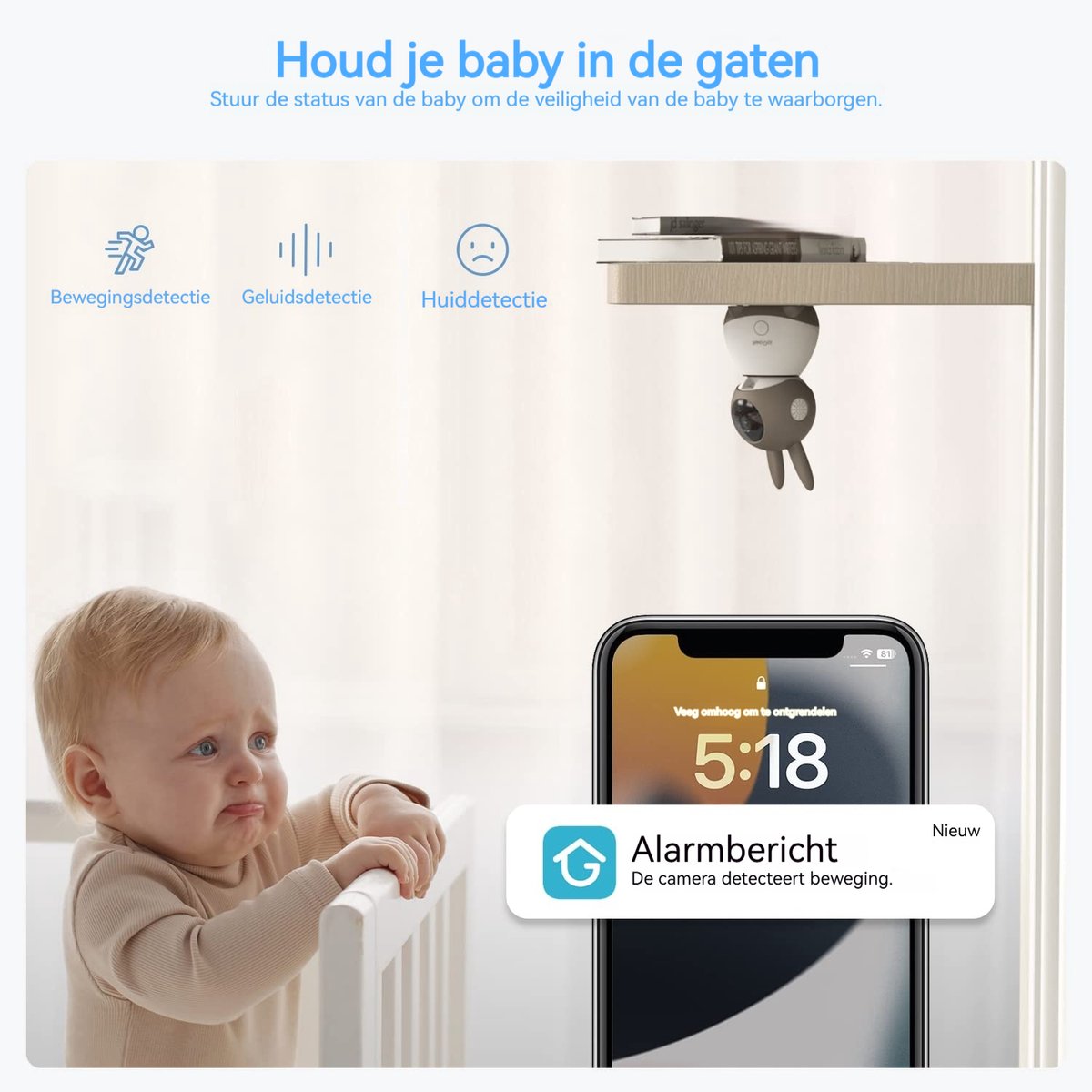 ieGeek Babyfoon met 2 Camera's en 5 Inch HD Monitor - afbeelding 2