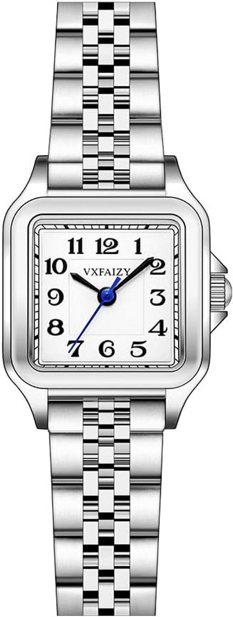 Vierkant Dameshorloge met Arabische Cijfers en Verwisselbare Band