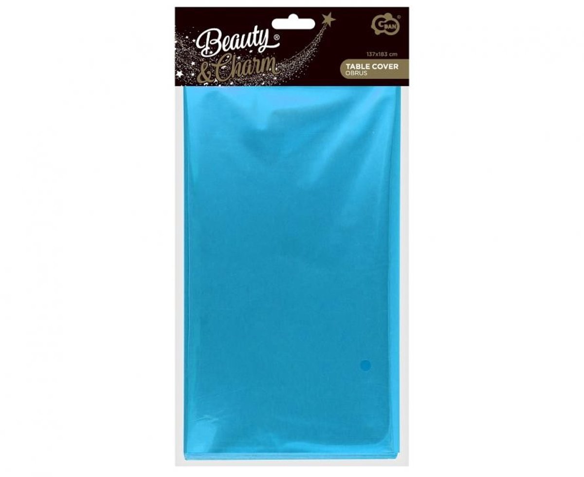 Kleur Metallic Blauw Folie Tafelkleed 137x183 cm