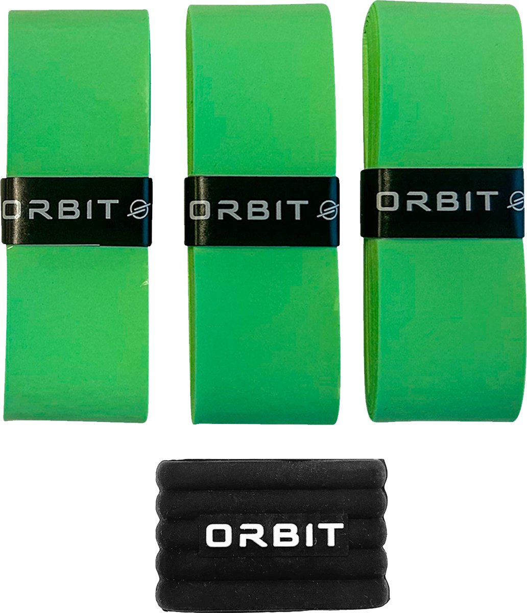 Padelracket Overgrip (x3) groen met rubberen ring