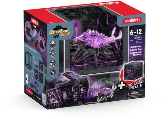 Schleich Eldrador Creatures BattleCave doos met paarse pissebed.