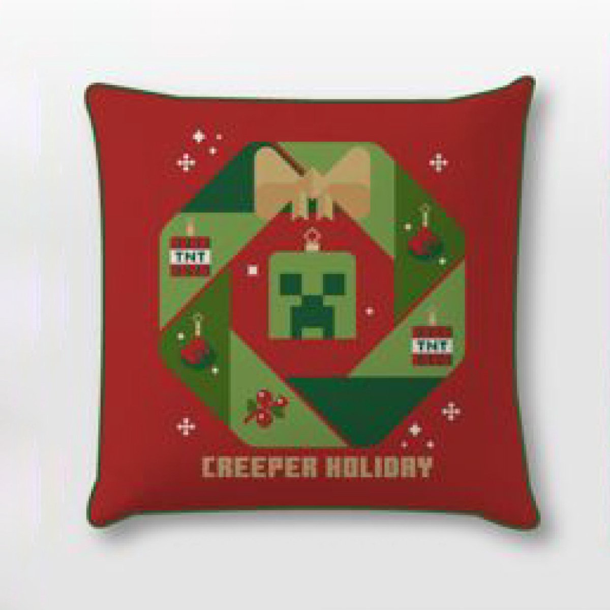 Minecraft Creeper Holiday Kerstdecoratief Kussenhoes 40x40 cm Velvet Multi
