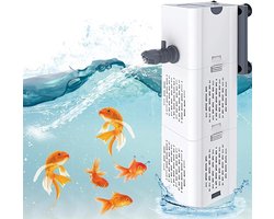 Creatorally Aquarium Filter - 4-In-1 Aquarium Binnenfilter - Vissentank Filter Filtratiepomp - Aquarium filter pomp – Zuurstofpomp aquarium - 15W Filter - Interne Circulatiefilter met een Maximum van 1000L/H - Aquariumfilter