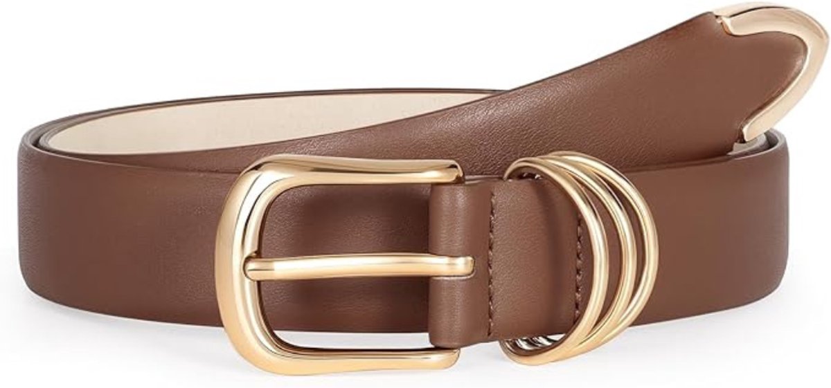 Leren Riem voor Dames - Lederen Riem met Gouden Gesp - Stijlvol Cadeau voor Dagelijks Gebruik - 120 cm - 1 Stuk - Koffie - van Imperatoris