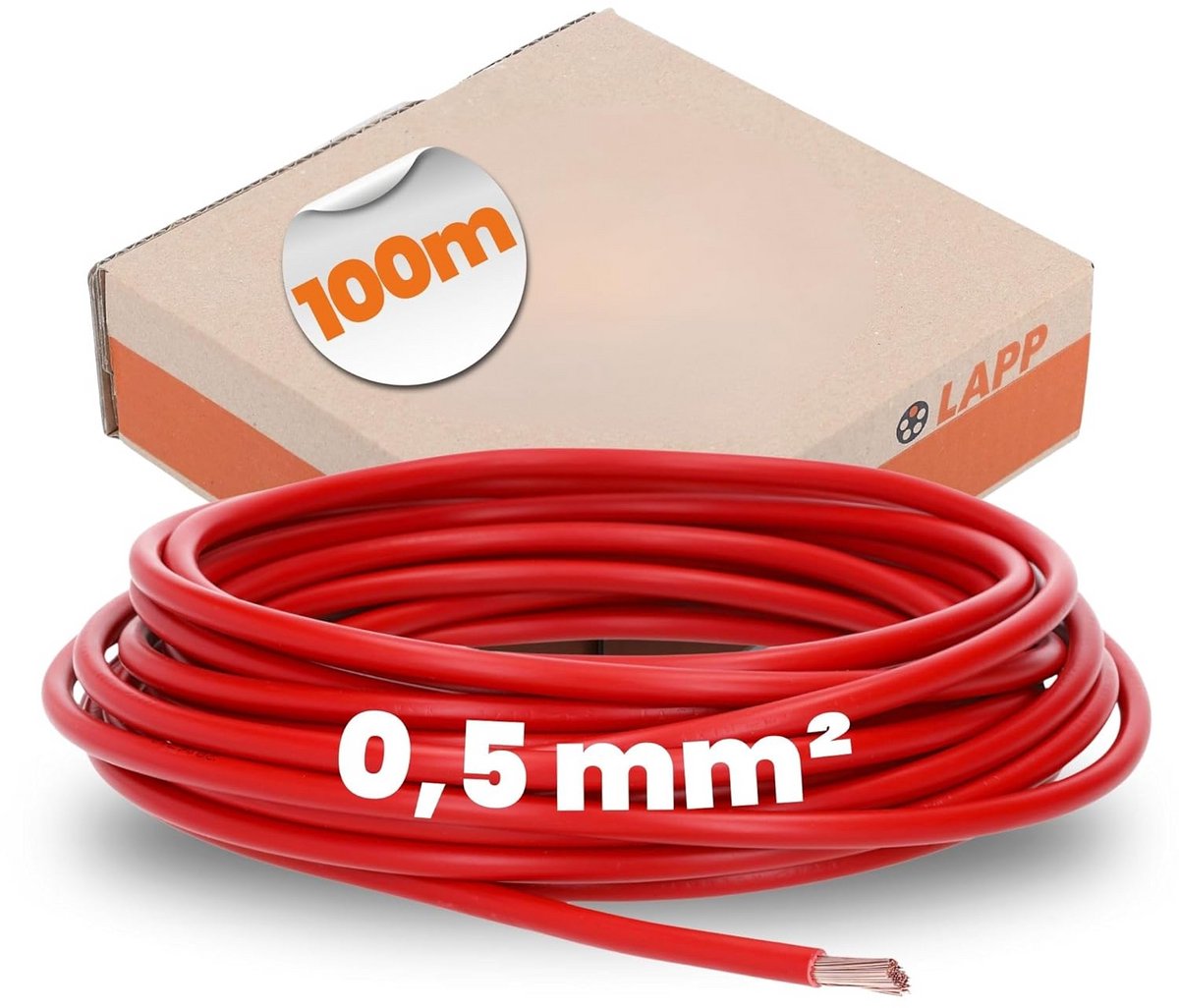 Elektrische Koperdraad 0,5mm² Rood - 100 Meter Flexibele Ader voor Installatie en Bedrading