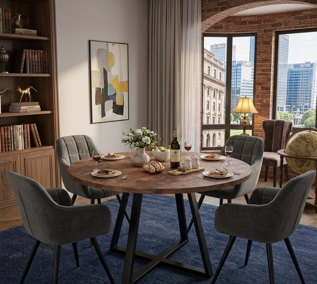Firenze Luxe Fluwelen Eetkamerstoel met Armleuningen – Ergonomische Design Stoel – Comfortabele Keukenstoel, Woonkamerstoel of Bureaustoel – Donkergrijs Casa Serena