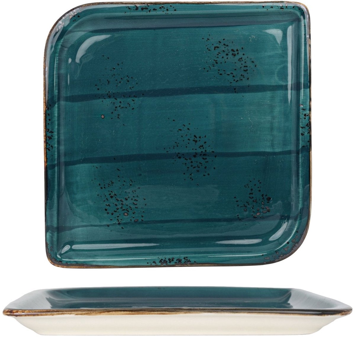 By Bone Serveerschaal - Harmony Tropical - Porselein - 22x22 cm - set van 2