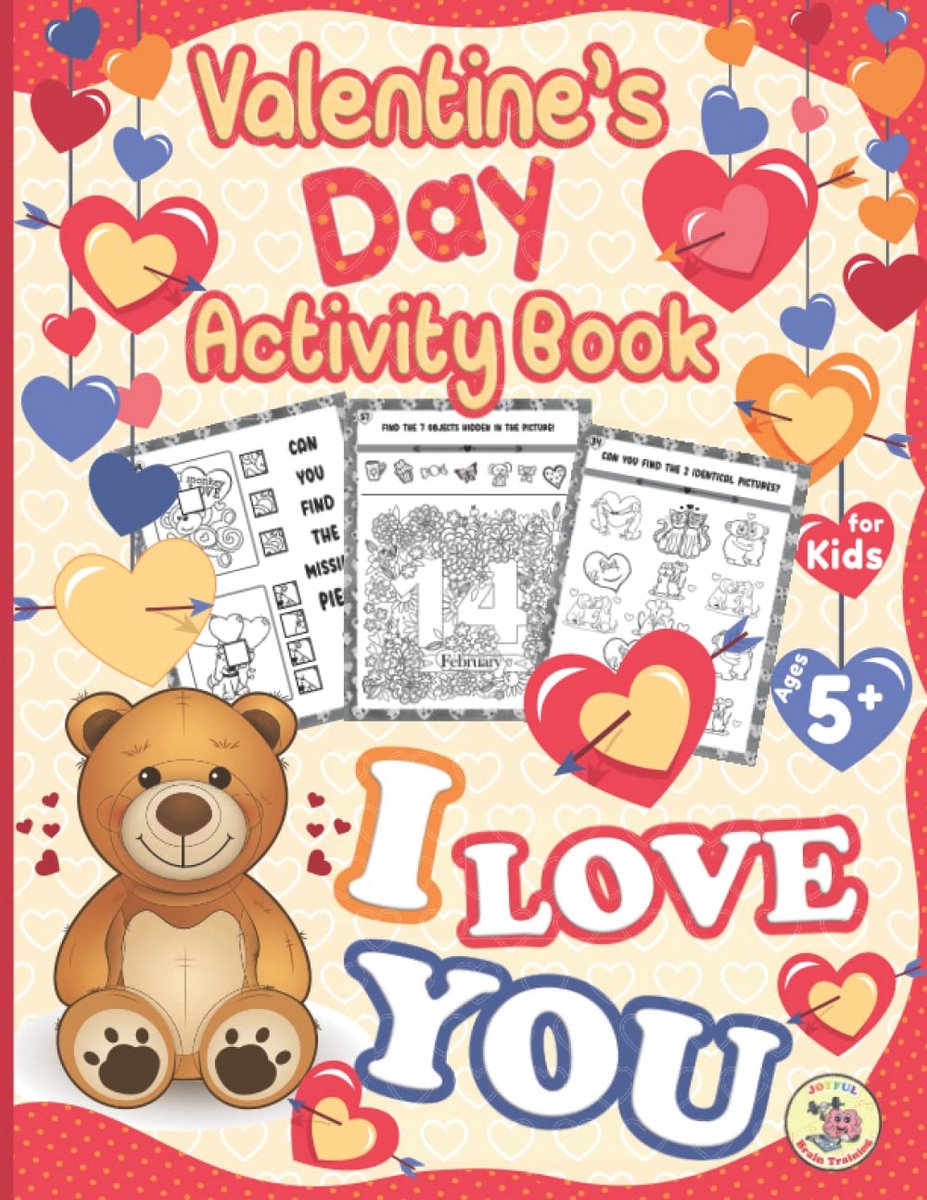 Valentijnsdag Activiteitenboek Voor Kinderen Vanaf 5 Jaar: 60 Puzzels Inclusief Kleurplaten en Denkspellen