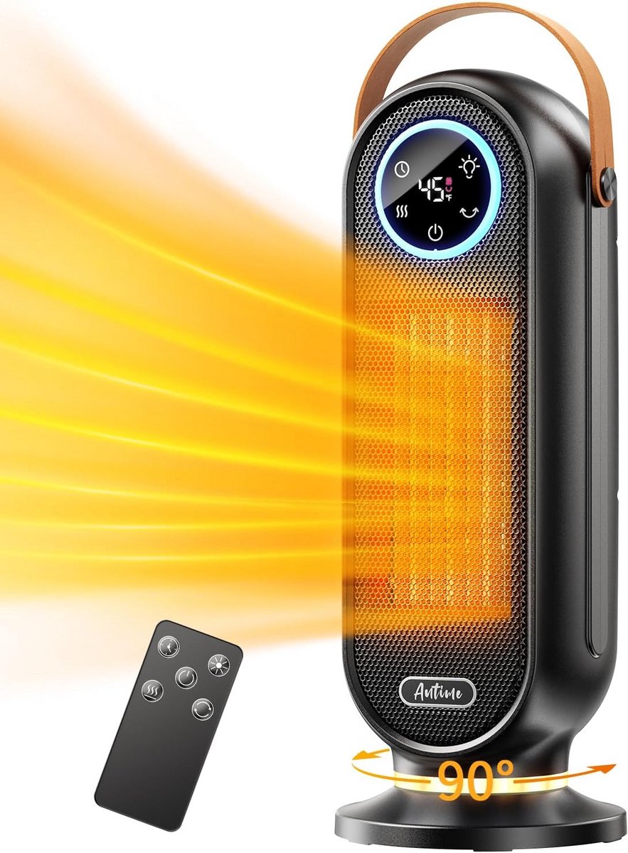 Digitale Bijzetverwarming - Zwarte Compacte Kachel voor Extra Warmte