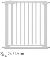 LUVION® Safety Gate Plus Barrière d'escalier – Fixation par pression (Perçage possible) – 76–82,9 cm – Wit
