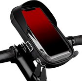 Telefoonhouder Fiets - GSM Houder Fiets - Waterdicht - Universeel - Met Opbergvakken - Afneembaar kliksysteem - Zwart