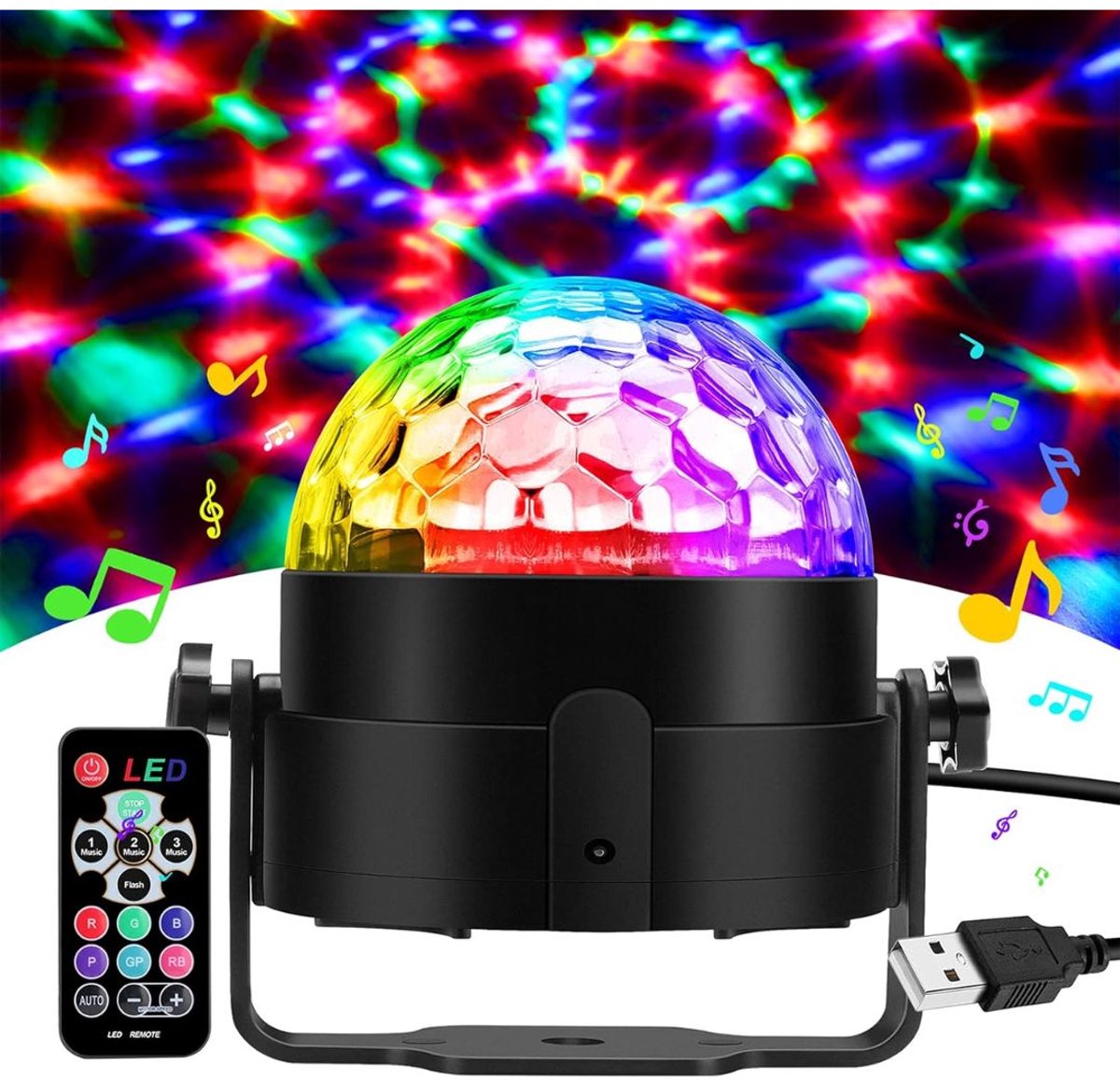Florixa® Feestverlichting - Discolamp - Beamz - Zwart - 9cm x 9cm x 10cm