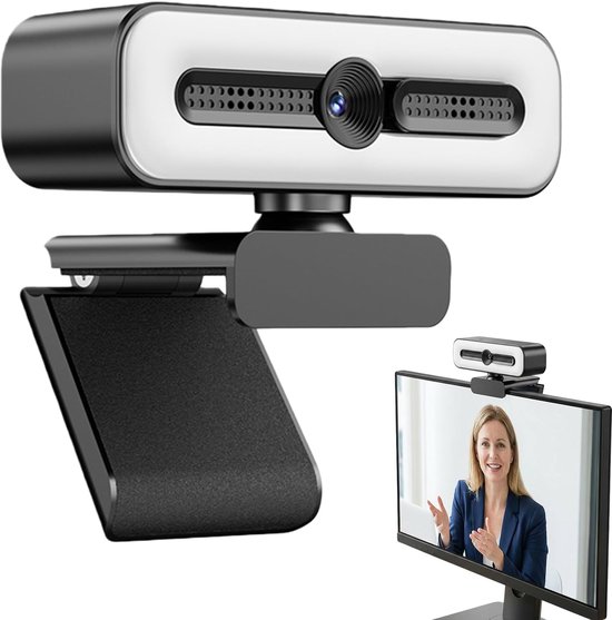 1080P USB Webcam - Beschikt Over Een Sensor en Een 120° Groothoekcamera - met Microfoon en Privacybescherming - en Autofocus - Webcam voor PC - Webcam voor Computer