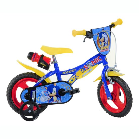 Dino Sonic - Kinderfiets 12 Inch - van 2-4 Jaar - met Zijwieltjes - Jongensfiets Blauw van Dino. — afbeelding 2
