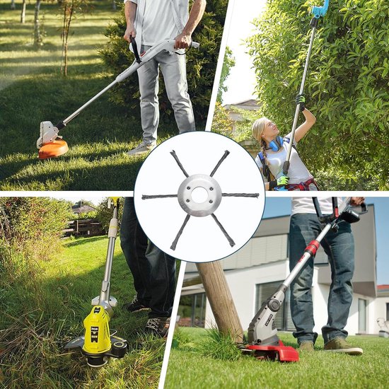 Robuuste onkruidborstel voor accu-bosmaaier, 3 koppen 150 mm, grastrimmervoegenreiniging — afbeelding 2