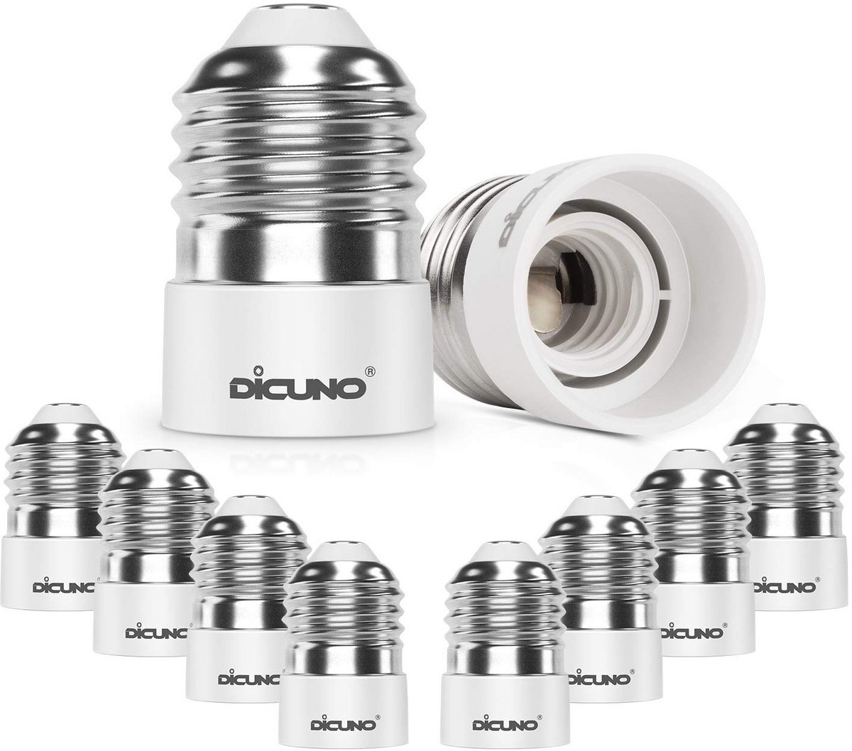Set van 10 E27 naar E14 Fitting Converters Hittebestendig
