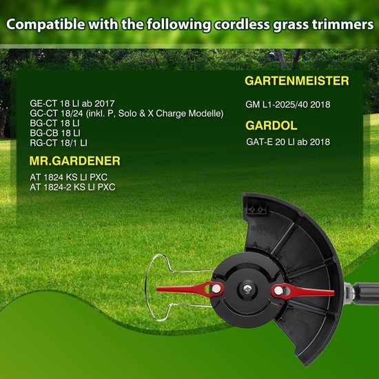 【Upgrade】Dubbele meshouder snijschijf voor Einhell draadloze grastrimmer, 20 stuks messen — afbeelding 2