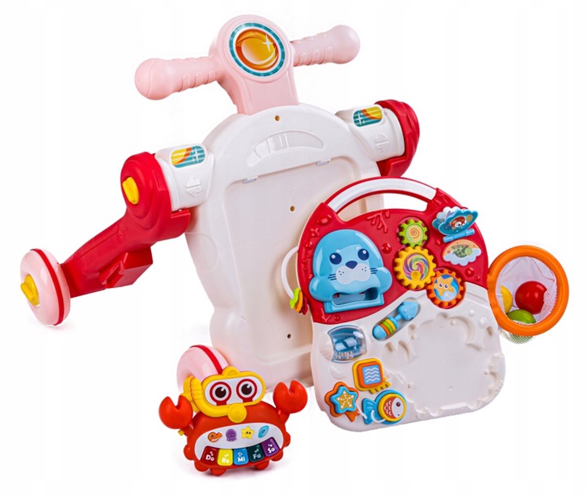 COIL Baby Loopwagen 4 in 1 met Licht & Geluid – Multifunctionele Activiteitentafel – Leer Lopen Walker – Educatief Speelgoed 12 Maanden+ - Roze – foto 6