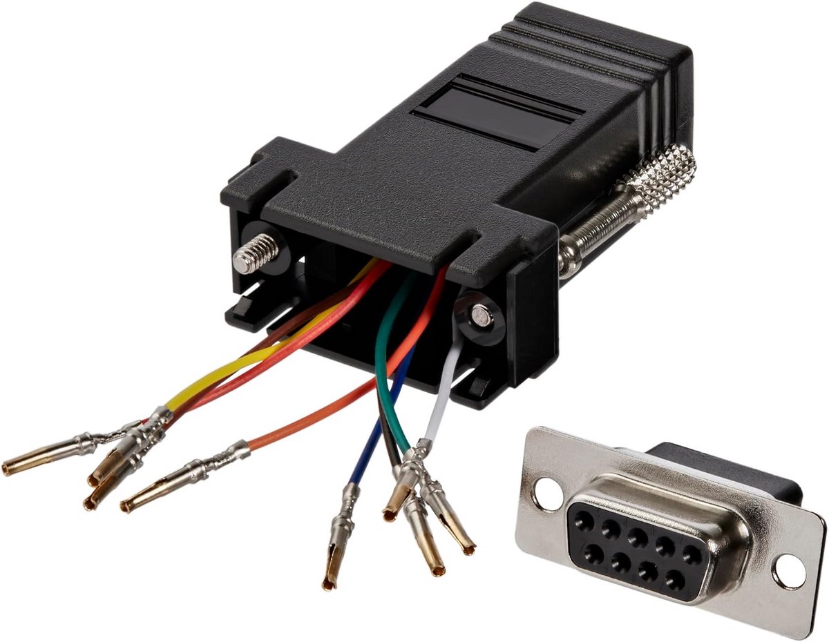 DB9 naar RJ45 Modulaire Adapter voor RS232, RS422 en RS485 Seriële Verbindingen