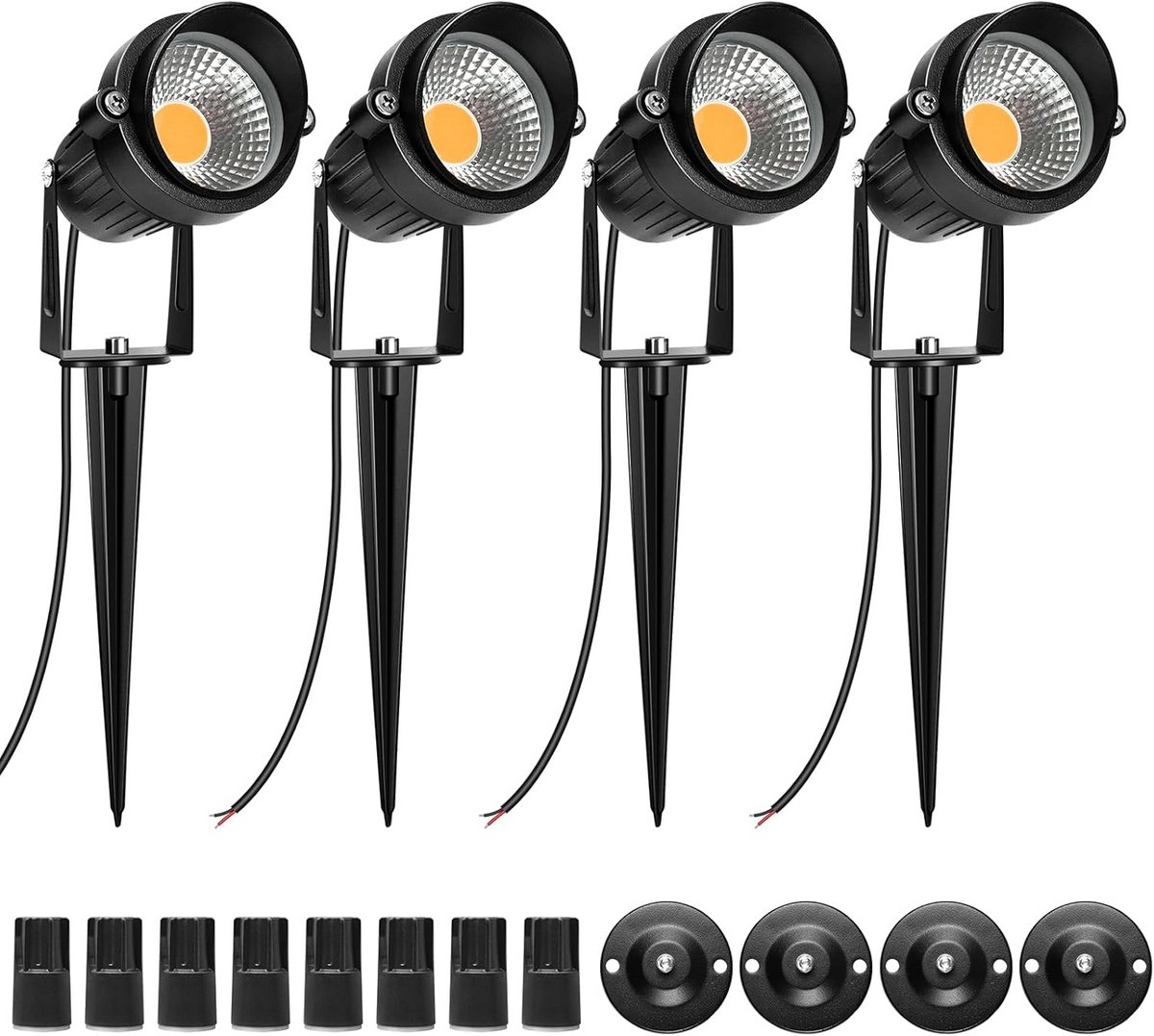 Set van 4 Buitenlampen LED voor Landschapsverlichting - Waterdicht en Krachtig