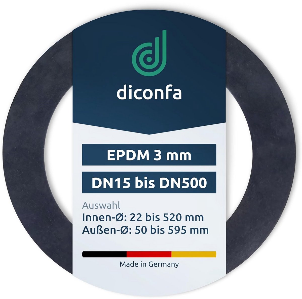 EPDM Flensafdichting Plat Rubber - DIN 2690 - Geschikt voor Buisverbindingen - Diverse Maten en Hoeveelheden