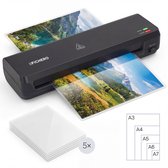 Lamineerapparaat A3, A4, A5 en A6 - Lamineermachine A3 - Plastificeerapparaat A3 - Vaderdag Cadeau voor Papa - Cadeaus voor Hem - Zwart - Fichero
