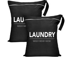 Ynkkvre - Waszak - Reisopbergtas - Opbergtas - Laundry bag - 2-Pack - Waterdichte Reistas voor Zwemkleding en Natte Kleding - 37x48 cm - Polyester met Ritssluiting - Makkelijk Schoon te Maken