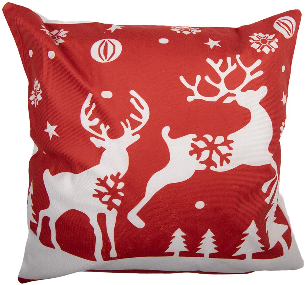 Clayre & Eef Kussenhoes 45x45 cm Rood Polyester